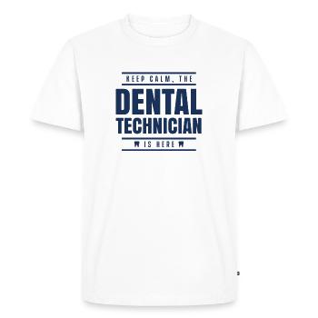 Technicien dentaire d'équipe Technicien dentaire - T-shirt Premium bio Homme - blanc - Devant - Nico (187cm)