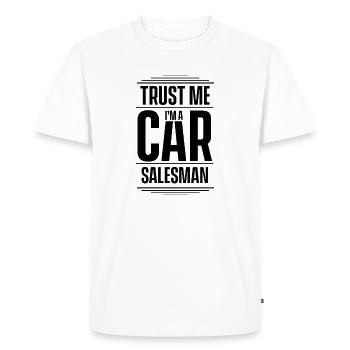 Vendeur concessionnaire automobile team - T-shirt Premium bio Homme - blanc - Devant - Nico (187cm)