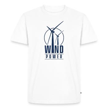 Éolienne Éolienne Éolienne Éolienne Éolienne - T-shirt Premium bio Homme - blanc - Devant - Nico (187cm)
