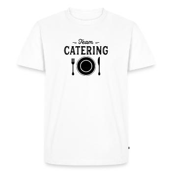 Équipe traiteur plats restauration traiteurs - T-shirt Premium bio Homme - blanc - Devant - Nico (187cm)