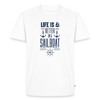 Capitaine yacht à voile voilier voile voile marin - T-shirt Premium bio Homme - blanc - Devant - Nico (187cm)
