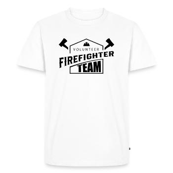 Équipe des pompiers volontaires - T-shirt Premium bio Homme - blanc - Devant - Nico (187cm)