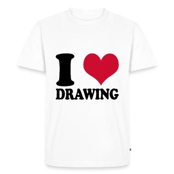 Dessinateur de dessin J’aime dessiner - T-shirt Premium bio Homme - blanc - Devant - Nico (187cm)