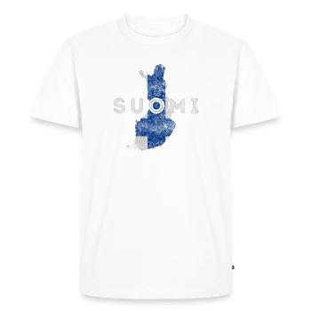 Finland Shape and Flag - Men's Premium Organic T-Shirt - white - Front - Nico (187cm)