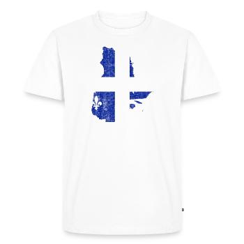 Forme et drapeau de la carte du Québec - T-shirt Premium bio Homme - blanc - Devant - Nico (187cm)