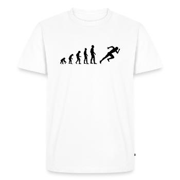 Running human evolution runner sprint - Men's Premium Organic T-Shirt - white - Front - Nico (187cm)