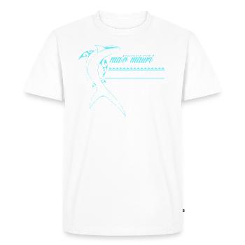 MaoMauri White Blue - Men's Premium Organic T-Shirt - white - Front - Nico (187cm)