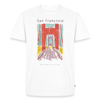 Golden Gate Bridge San Francisco Californie - T-shirt Premium bio Homme - blanc - Devant - Nico (187cm)