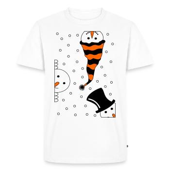 Bonhommes de neige curieux - T-shirt Premium bio Homme - blanc - Devant - Nico (187cm)