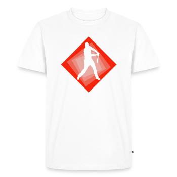 Receveur de joueurs de baseball au bâton - T-shirt Premium bio Homme - blanc - Devant - Nico (187cm)