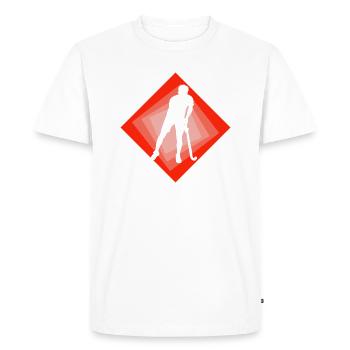 Hockey sur gazon Hockey sur gazon intérieur - T-shirt Premium bio Homme - blanc - Devant - Nico (187cm)