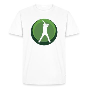 Baseball Fielding Batting - Men's Premium Organic T-Shirt - white - Front - Nico (187cm)