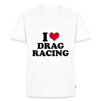 J’adore les courses de dragsters - T-shirt Premium bio Homme - blanc - Devant - Nico (187cm)