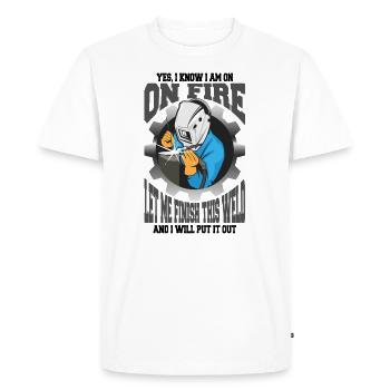 Soudeur Soudeur Funny Profession Metal Welding - T-shirt Premium bio Homme - blanc - Devant - Nico (187cm)