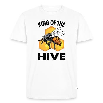 King Of The Hive Abeilles Abeilles Apiculteurs Cadeau - T-shirt Premium bio Homme - blanc - Devant - Nico (187cm)