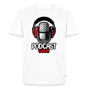 Podcast User Microphone Podcaster Radio Internet - Men's Premium Organic T-Shirt - white - Front - Nico (187cm)