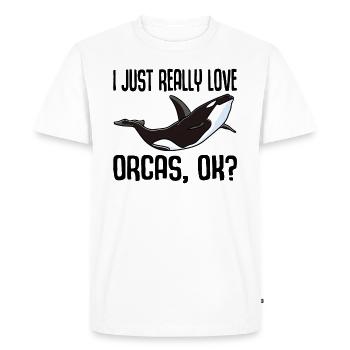 I Just Really Love Orcas Baleine baleine tueuse cadeau - T-shirt Premium bio Homme - blanc - Devant - Nico (187cm)