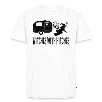 Drôles de design de camping de sorcières pour Halloween - T-shirt Premium bio Homme - blanc - Devant - Nico (187cm)