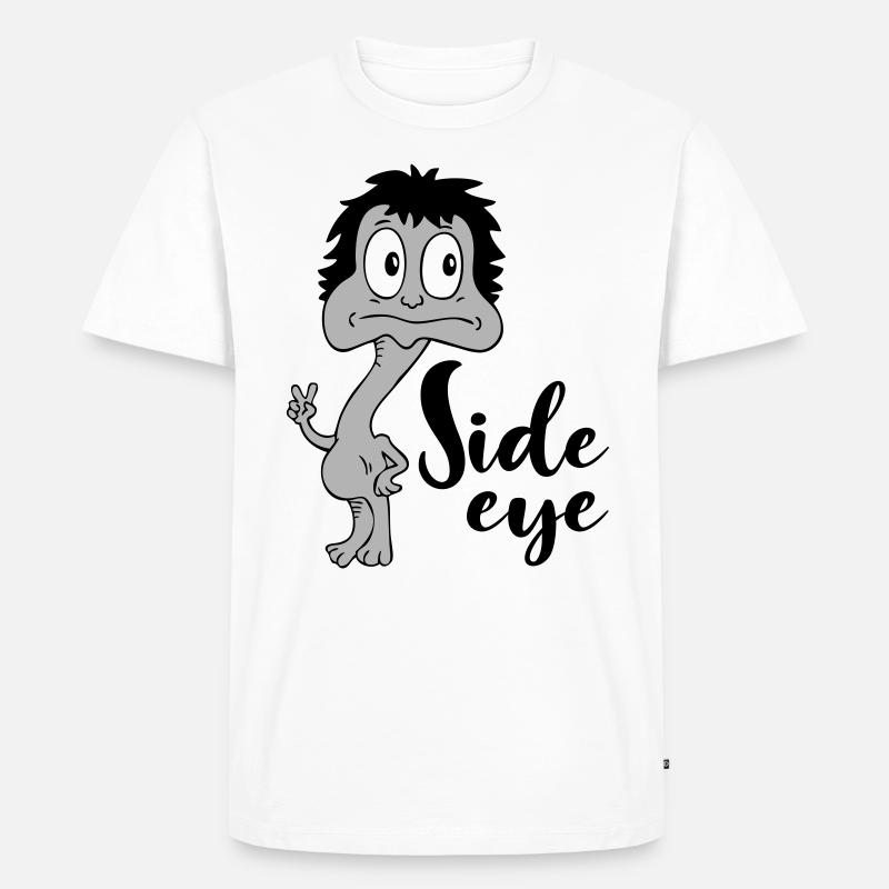 Sprüche Lustige Comic Side eye - Männer Premium Bio T-Shirt - Weiß