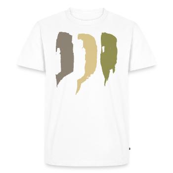 Rayures de style abstrait - Pinceaux KAKI - T-shirt Premium bio Homme - blanc - Devant - Nico (187cm)