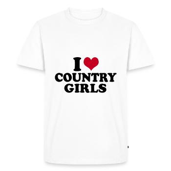 J’aime les filles de la campagne - T-shirt Premium bio Homme - blanc - Devant - Nico (187cm)