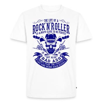 Rock’n ́Roll Rockabilly Perfect Life Rocker - T-shirt Premium bio Homme - blanc - Devant - Nico (187cm)