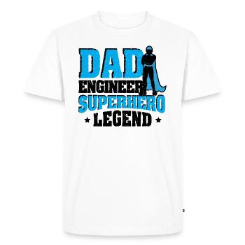 Dad Engineer Superhero Legend - Ingenieur - Men's Premium Organic T-Shirt - white - Front - Nico (187cm)