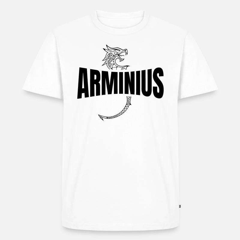 Arminius Drachen Logo - Männer Premium Bio T-Shirt - Weiß