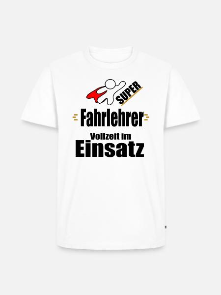 Fahrlehrer Fahrschule Fahrschüler Führerschein - Männer Premium Bio T-Shirt - Weiß