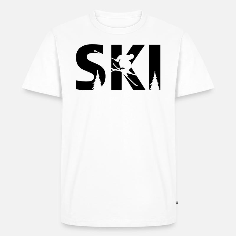 SKI - Männer Premium Bio T-Shirt - Weiß