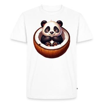 Panda mignon avec des fruits d’été de dessin animé à la noix de - T-shirt Premium bio Homme - blanc - Devant - Nico (187cm)