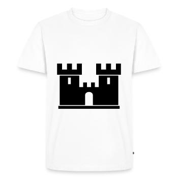 Castle Silhouette Drawing Gift Idea Middle Ages - Men's Premium Organic T-Shirt - white - Front - Nico (187cm)