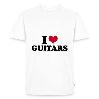 I Love Guitars - Men's Premium Organic T-Shirt - white - Front - Nico (187cm)