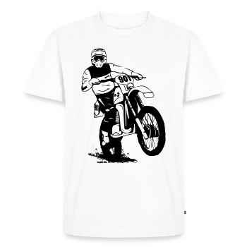 Enduro - tout-terrain - sport tout-terrain moto - T-shirt Premium bio Homme - blanc - Devant - Nico (187cm)