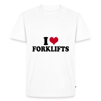 I Love Forklifts Forklift Operator - Men's Premium Organic T-Shirt - white - Front - Nico (187cm)