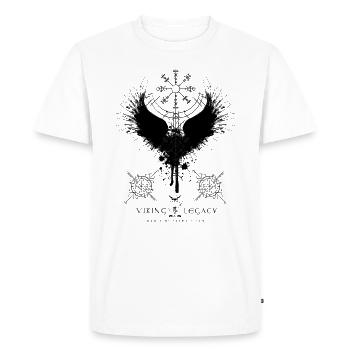 VIKING LEGACY - THE RAVEN - Men's Premium Organic T-Shirt - white - Front - Nico (187cm)
