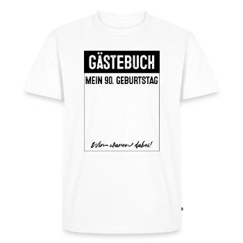 90 Years Guestbook 90th Birthday - Men's Premium Organic T-Shirt - white - Front - Nico (187cm)