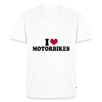 J’aime les motos moto - T-shirt Premium bio Homme - blanc - Devant - Nico (187cm)