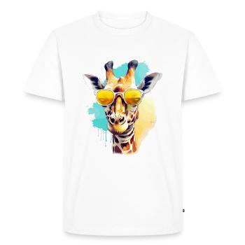 Mani the giraffe - Men's Premium Organic T-Shirt - white - Front - Nico (187cm)