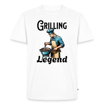 Légende des grillades - T-shirt Premium bio Homme - blanc - Devant - Nico (187cm)