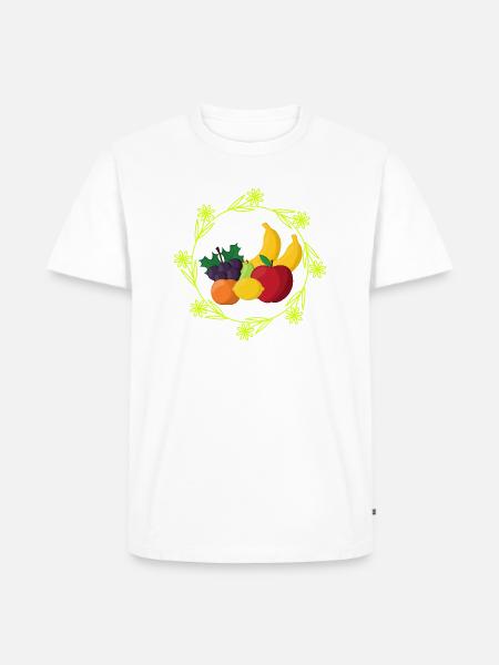 Obst-Ring-Logo-Fruit- - Männer Premium Bio T-Shirt - Weiß