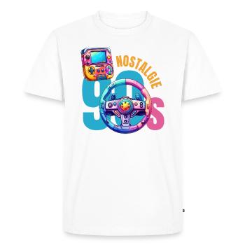Nostalgie 90s 06 - T-shirt Premium bio Homme - blanc - Devant - Nico (187cm)