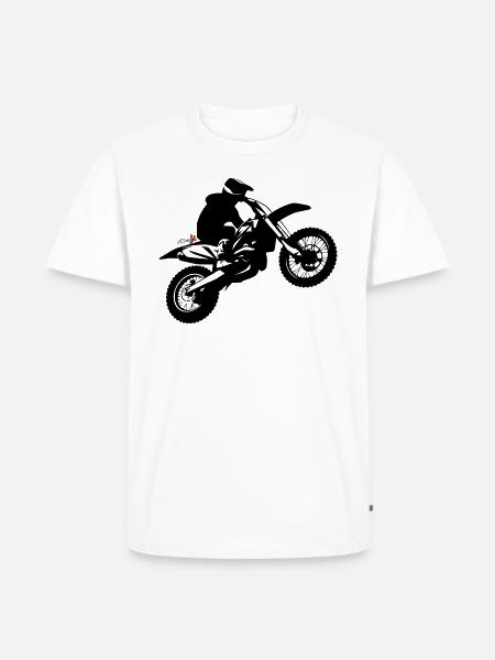 Motocross in der Luft - Männer Premium Bio T-Shirt - Weiß