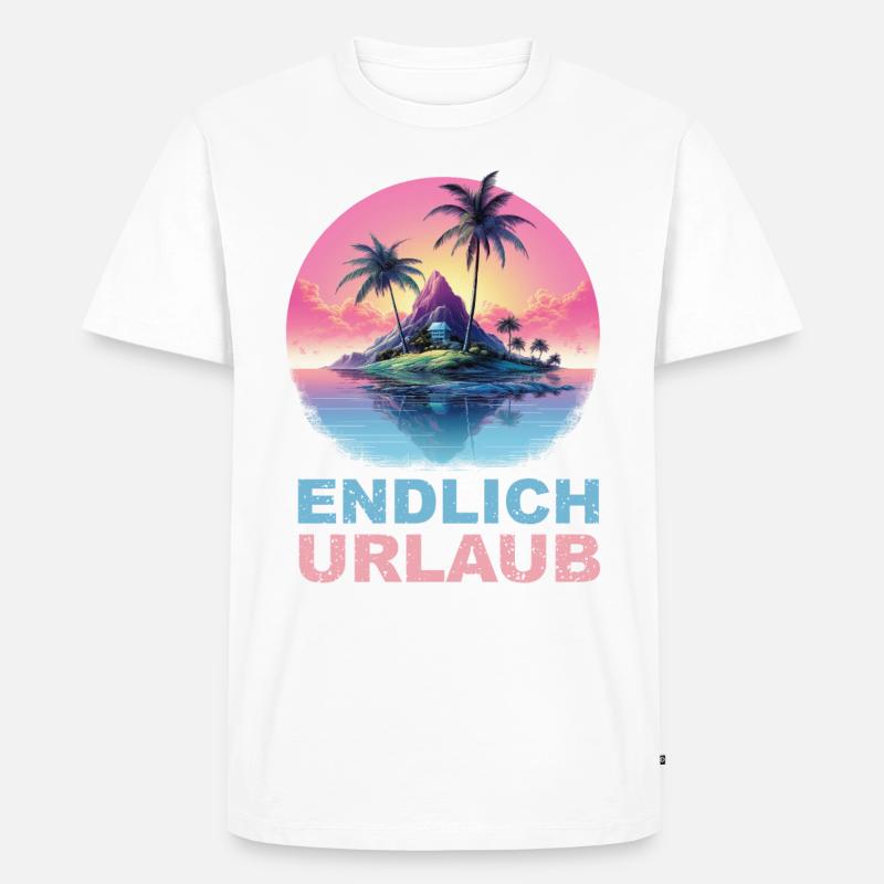 Endlich Urlaub - hell - Männer Premium Bio T-Shirt - Weiß