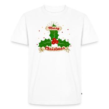 MERRY CHRISTMAS - T-shirt Premium bio Homme - blanc - Devant - Nico (187cm)