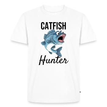 Catfish Hunter - Men's Premium Organic T-Shirt - white - Front - Nico (187cm)