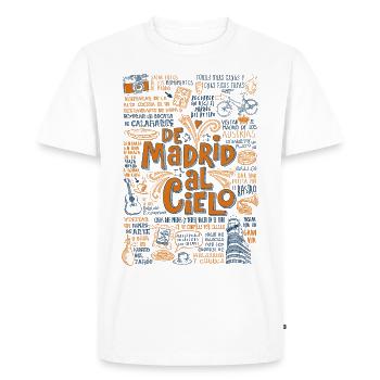 DE MADRID AU CIEL - T-shirt Premium bio Homme - blanc - Devant - Nico (187cm)