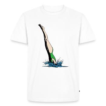 Femme plongeante - T-shirt Premium bio Homme - blanc - Devant - Nico (187cm)
