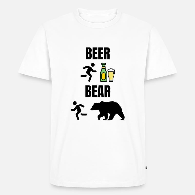 Beer Bear - Männer Premium Bio T-Shirt - Weiß