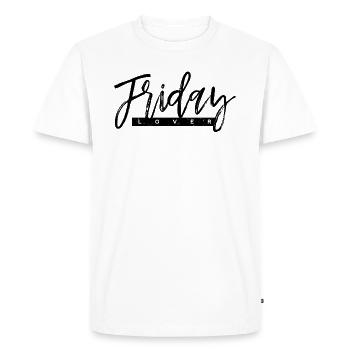 Amoureux du vendredi - T-shirt Premium bio Homme - blanc - Devant - Nico (187cm)